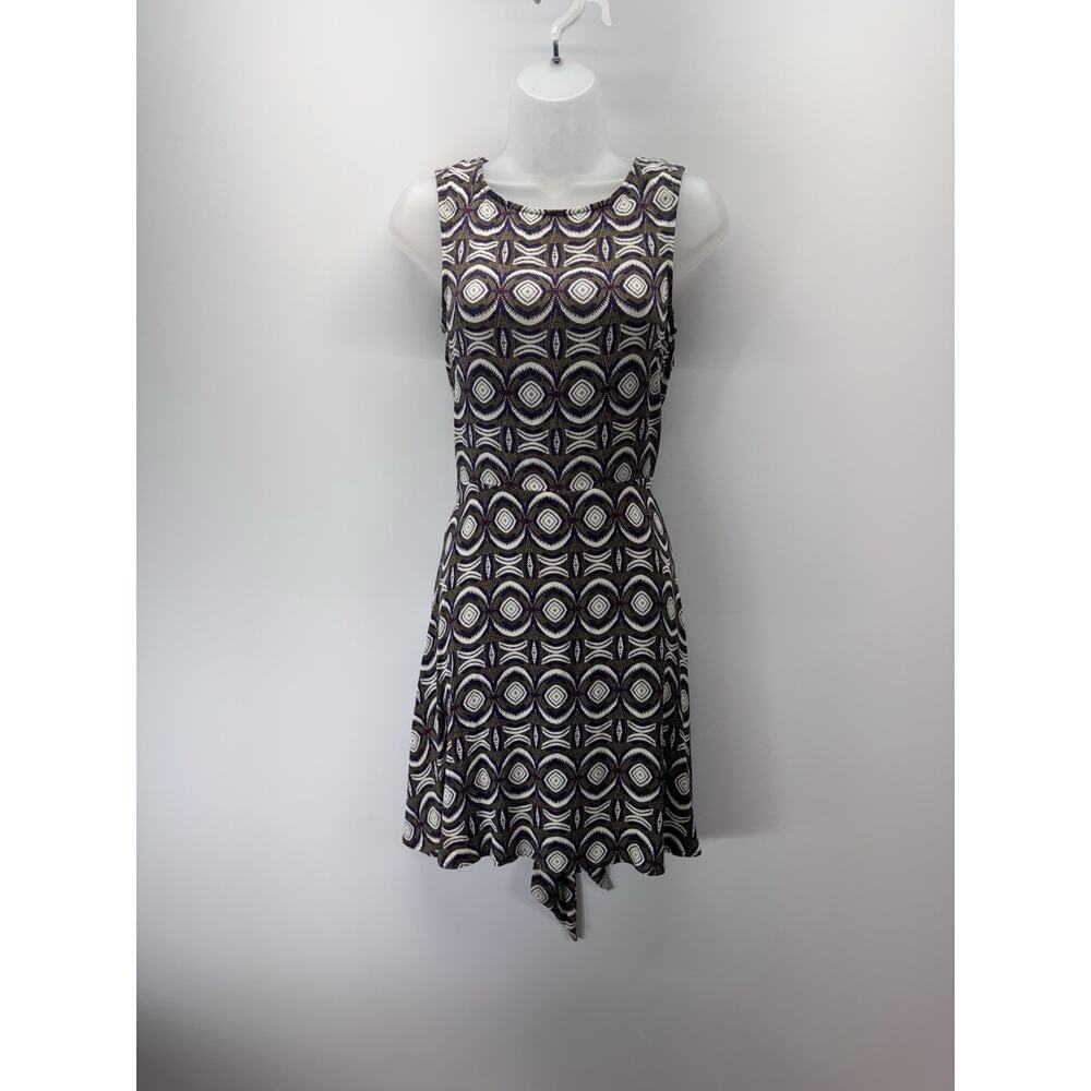 H&M Geometric Design Brown Ivory Tied Back Women’s Size 2 New With Tags